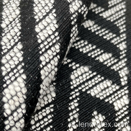 Viscose / poliéster malha preta branca geométrica Jacquard tecido